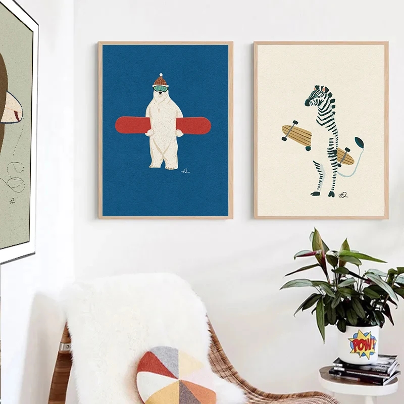 Vintage Cartoon Surfing Animal - Photography Duck review and price