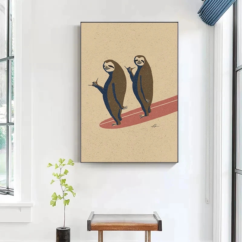 Vintage Cartoon Surfing Animal - Photography Duck review and price