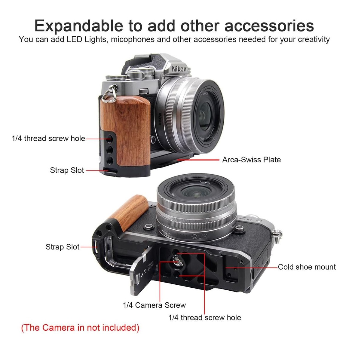Handgrip, Wooden L-Shape Grip  - Camera Cold Shoe review and price