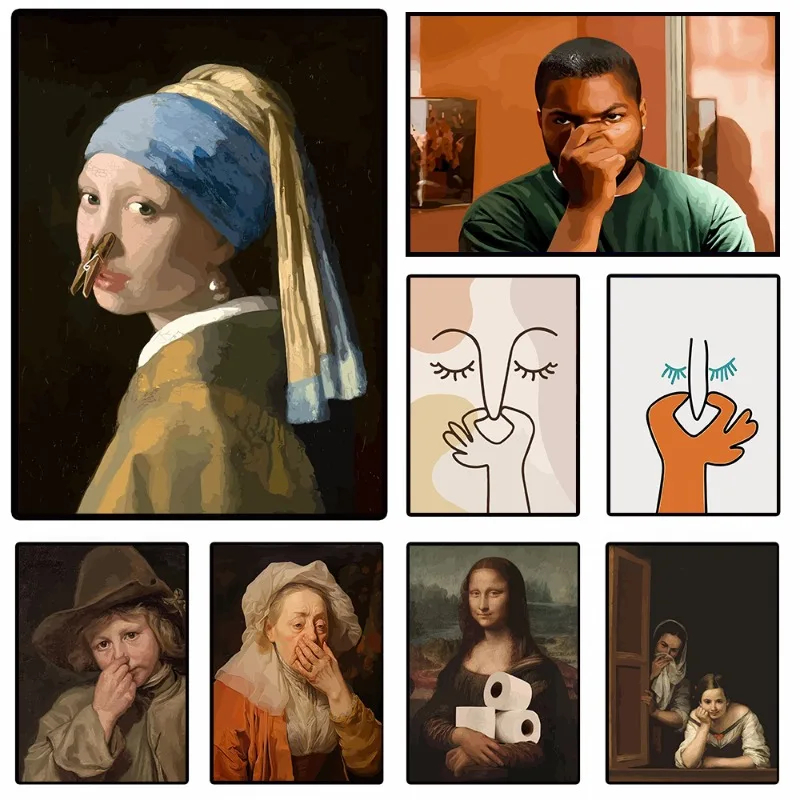 Funny Pinching Nose Mona Lisa  - Photography Duck review and price