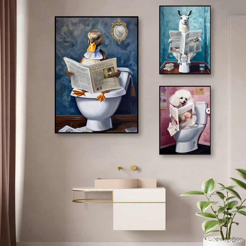 Bathroom Decor Colorful Animal - Photography Duck review and price