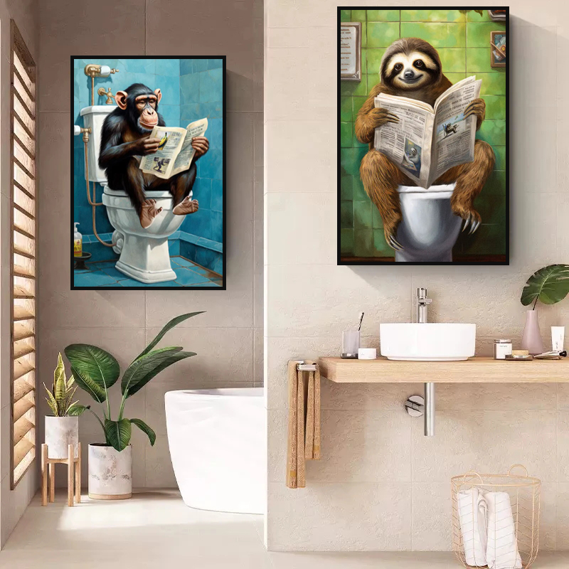 Bathroom Decor Colorful Animal - Photography Duck review and price