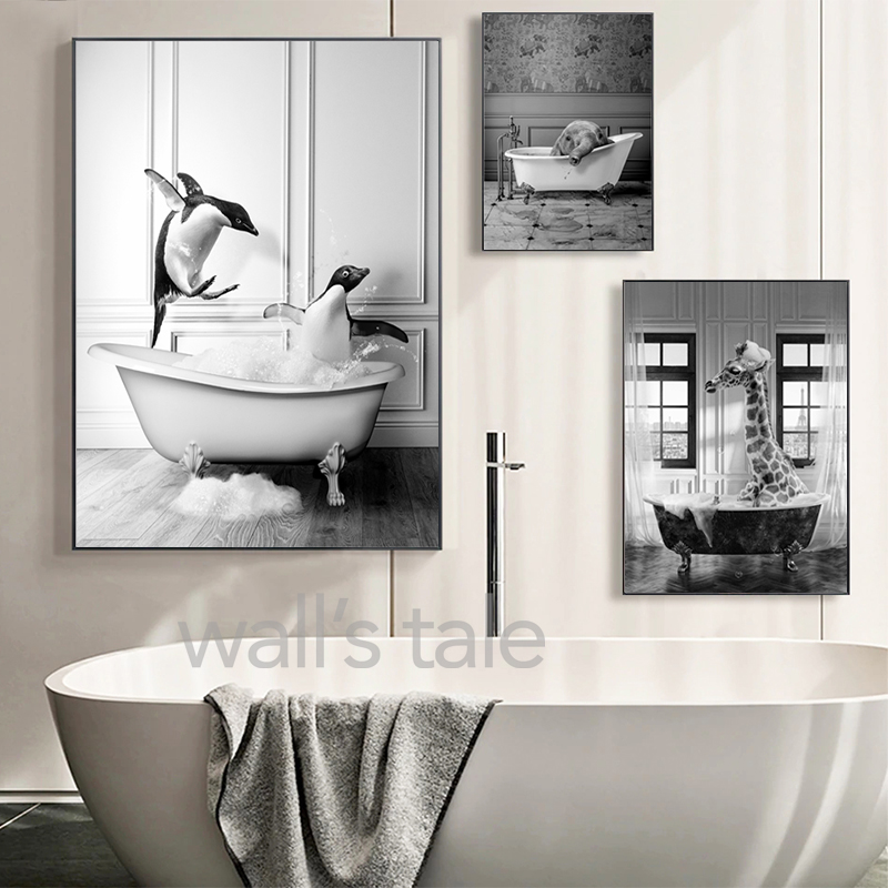 Black and White Animals Bathro - Photography Duck review and price