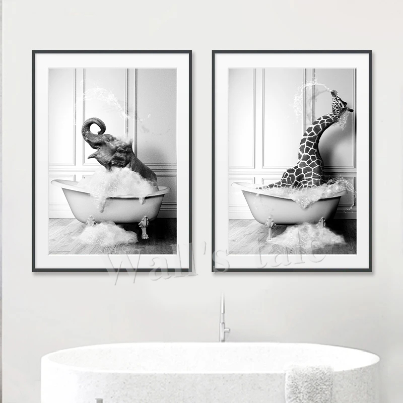 Black and White Animals Bathro - Photography Duck review and price