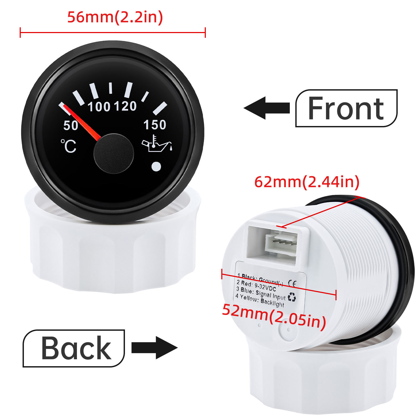 ZMFJH 50~150℃ Oil Temp Meter w - Light Meter Incident review and price