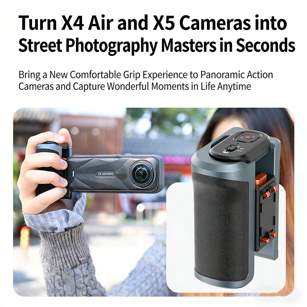 VRIG GA-08SE Street Photograph - Photography Grip Insta360 X5 review and price