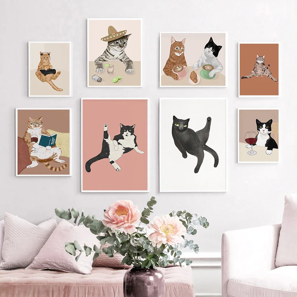 Funny Wine Black Cat Wall Art  - Photography Duck review and price