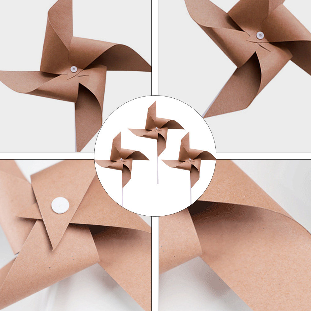 3Pcs Vintage Kraft Paper Windm - Photography Vintage Style review and price